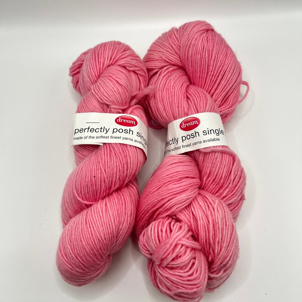 Dream in Color Perfectly Posh Single Ply Yarn Pinky Merino Cashmere Silk 2 Skein